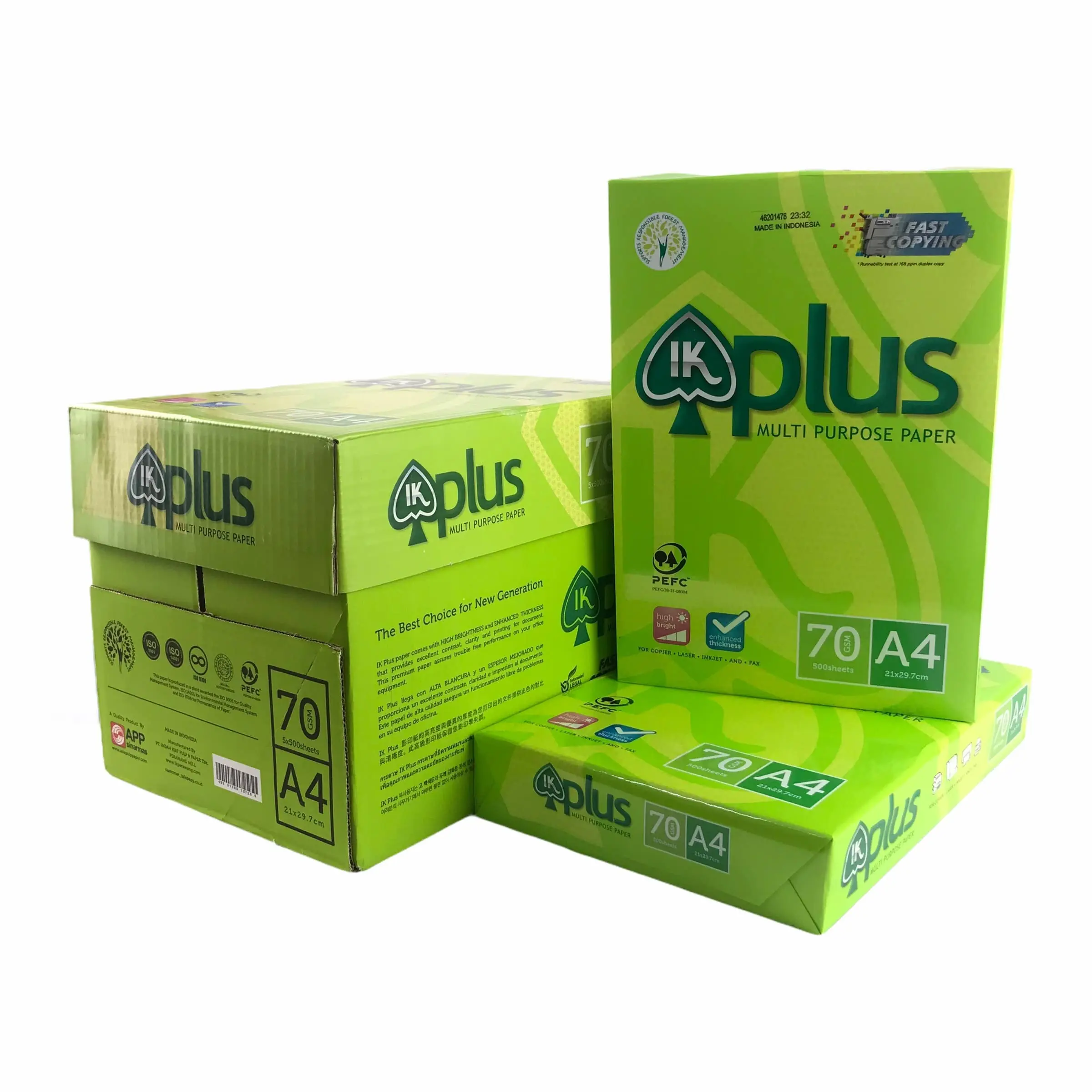 Giấy A4 IK Plus 1Kg – Giấy In Photo Trắng Mịn, In Sắc Nét, Không Kẹt Giấy